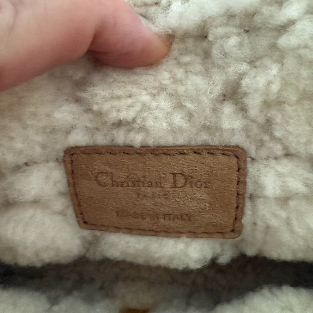 CHRISTIAN DIOR CANNAGE QUILTED SHEARLING FUR CARO BAG - Picture 11 of 12